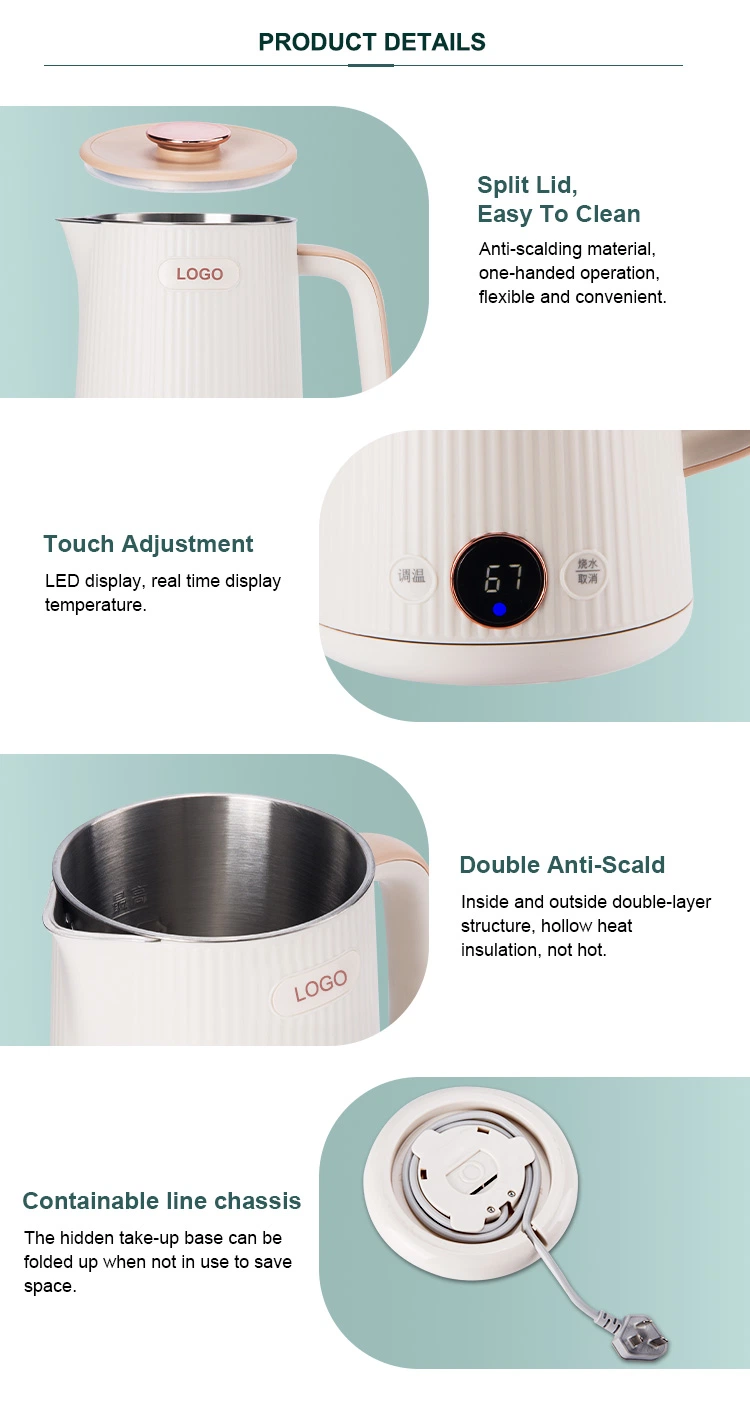 New Product LED Temperature Control Electric Kettle with Large Capacity Electric Kettle