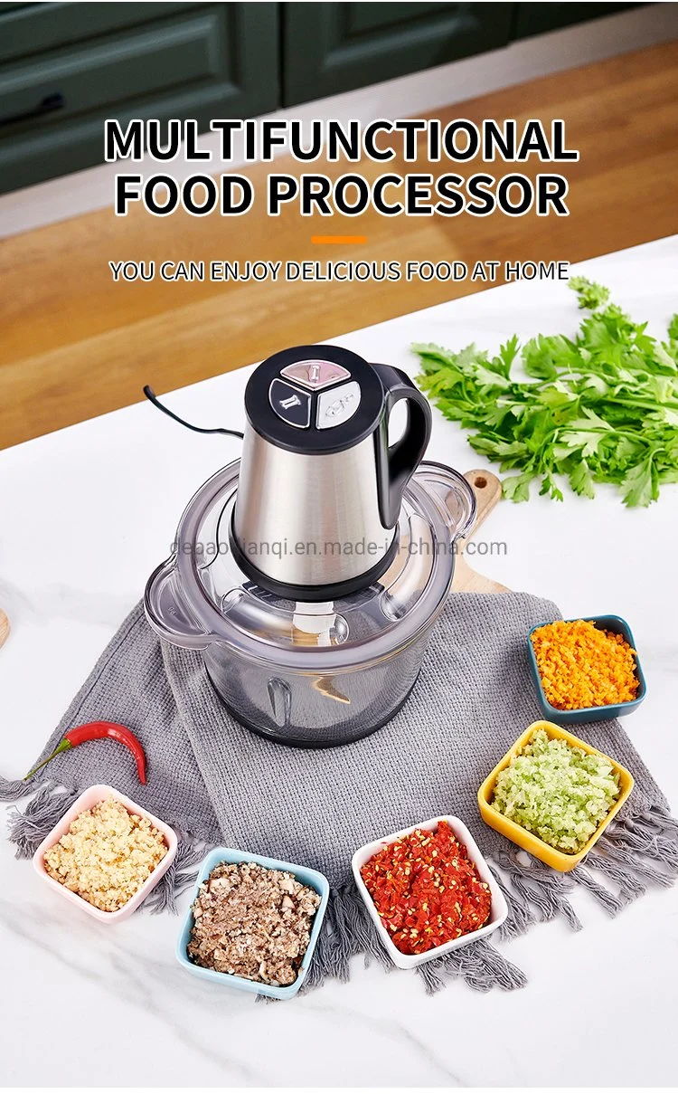 Factory Price Kitchen Food Vegetable Meat Chopper Home Best Mini 2L 3L Stainless Steel Electric Meat Grinder for Sale