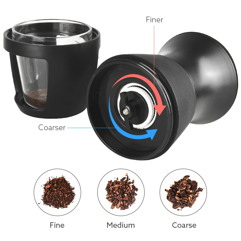 Professional Portable Containers Adjustable Coarseness Hand Plastic Ceramic Burr Manual Coffee Grinder