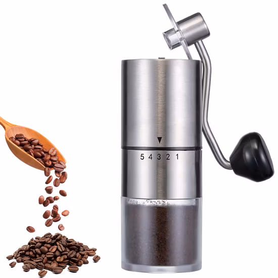Wholesale Adjustable Grinding Settings Conical Burr Manual Coffee Bean Grinders for Espresso Drip Press