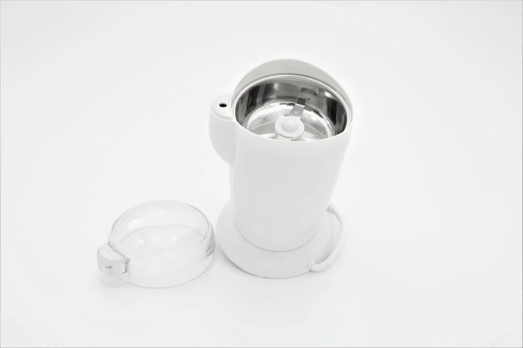 Kitchenware Electric Plastic Coffee Nuts Grinder with SUS Blade and Transparent Lid