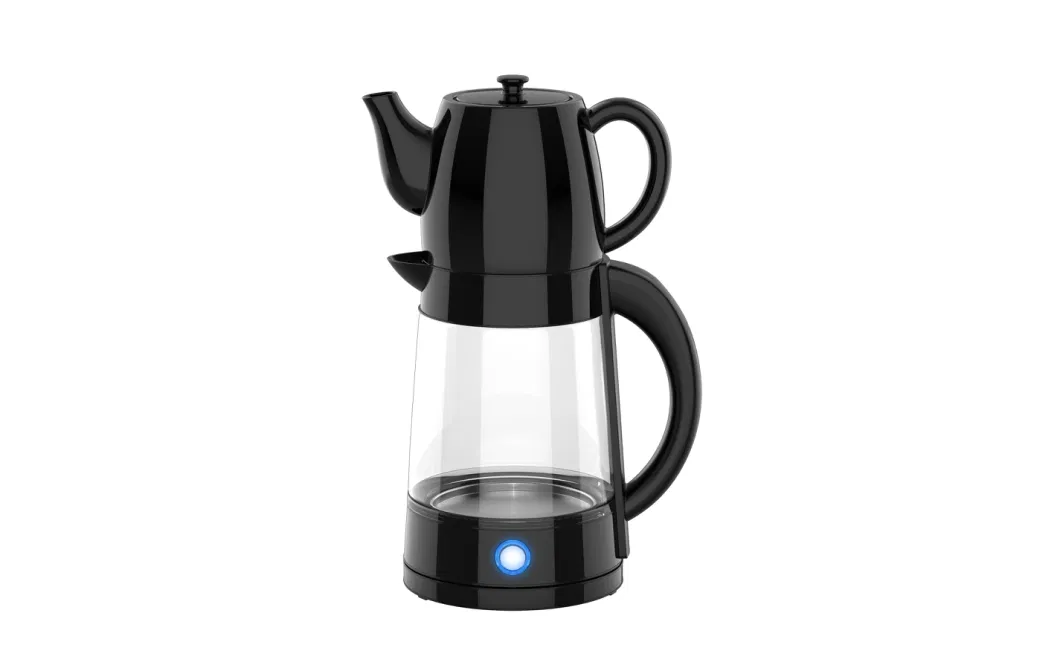 Portable Household Appliance Electric Automatic 1.7L Glass Kettle with Ceramic Tea Pot