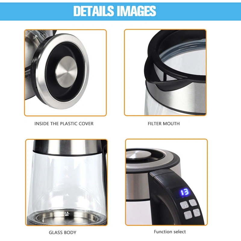Home Electronics Kitchen Appliances Transparent High Borosilicate Glass Electric Kettle