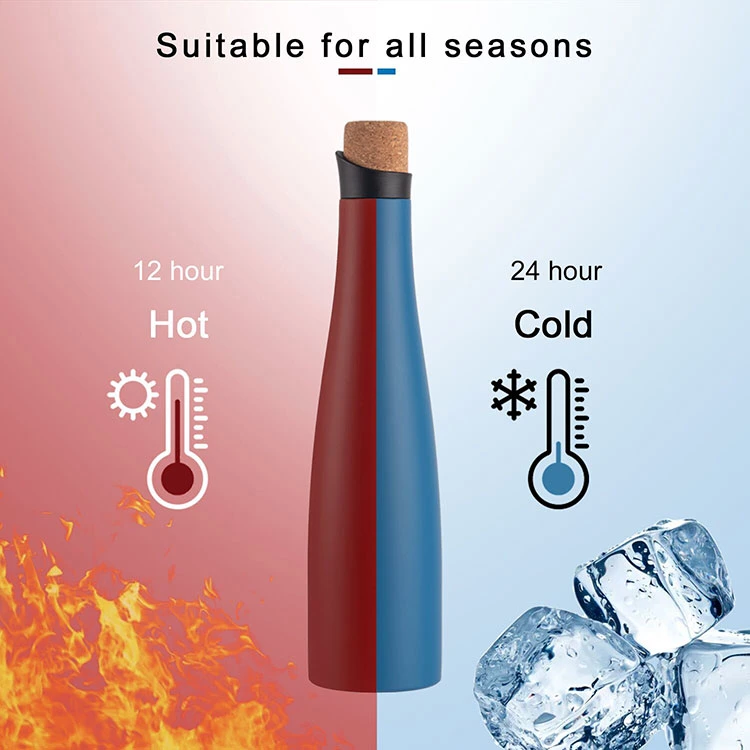 Customize 500/700/1000ml Straight Cup for Outdoor Vacuum Insulated Sport Stainless Steel Wine Water Bottle