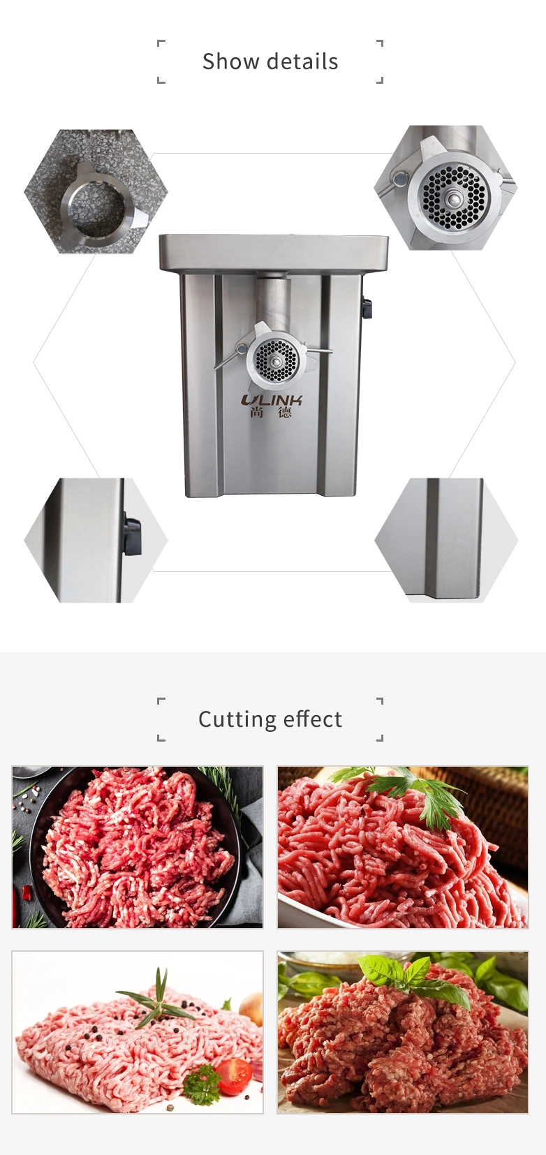 Hot Selling Electric Stainless Steel Commercial Meat Mincer/Grinding Meat Grinder