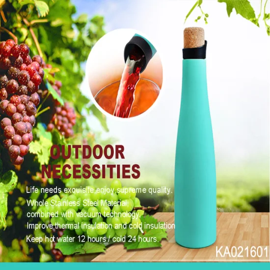 Customize 500/700/1000ml Straight Cup for Outdoor Vacuum Insulated Sport Stainless Steel Wine Water Bottle